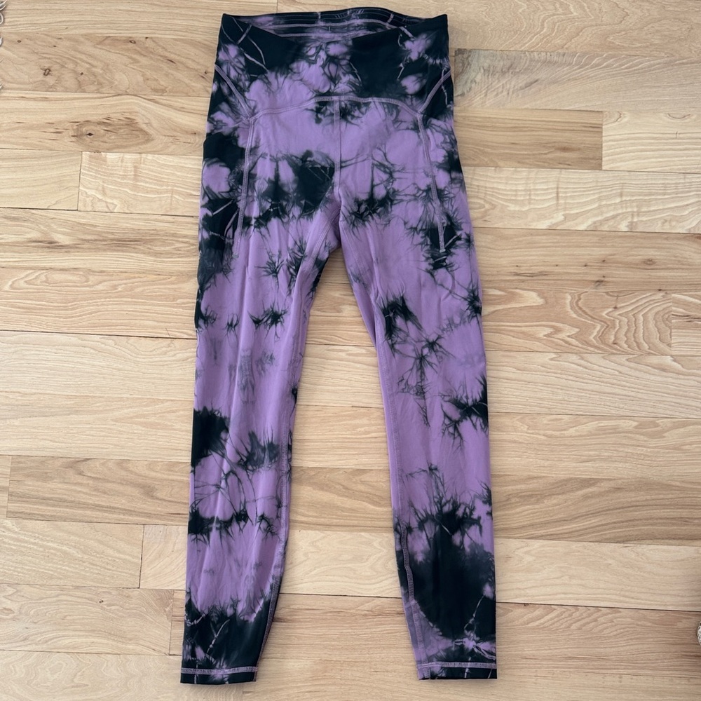 lululemon athletica Purple and Black Tie-Dye Leggings